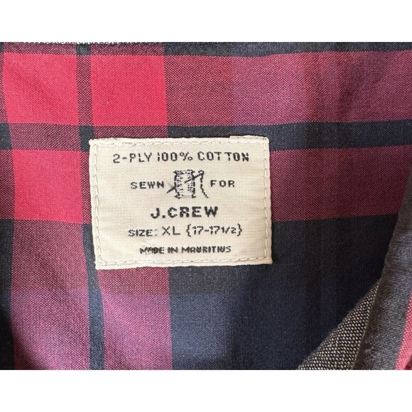 J Crew Shirt Mens XL Red White Blue Long Sleeve Pocket‎ Cotton Button-Down - Picture 6 of 10